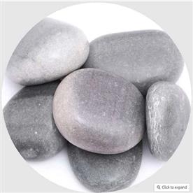 Flat river pebbles (grey, big, polished) - 2 kg