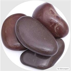 Garden pebbles (dark brown, big, polished) - 2 kg
