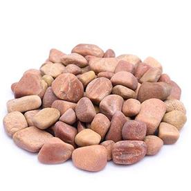 Natural teak pebbles (peach color, medium, polished) - 1 kg