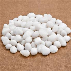 Super marble pebbles (white, medium, polished) - 1 kg