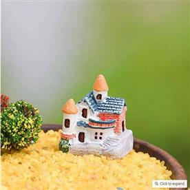 Brick villa plastic miniature garden toy (blue) - 1 piece
