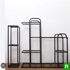 Unique multi-shelf metal planter stands
