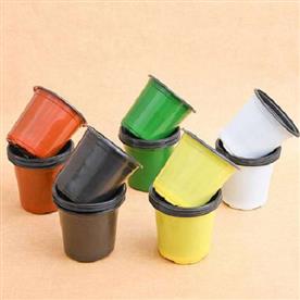 5.1 inch (13 cm) round plastic thermoform pot (mix color) - pack of 20