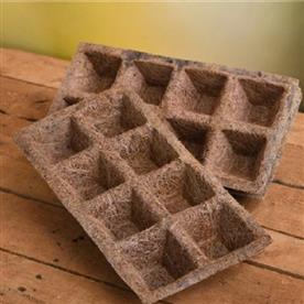 Coir germination tray (8 cells, square) (set of 5)