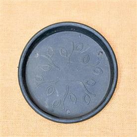 3.7 inch (9 cm) round plastic plate for 4 inch (10 cm) grower pots (black)
