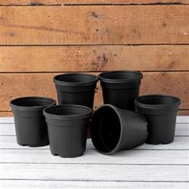 5 inch (13 cm) grower round plastic pot (black)