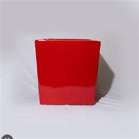 16 inch (41 cm) sqr-11 square cube fiberglass planter (red)