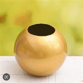 8 inch (20 cm) sml-002 round fiberglass planter (golden color)