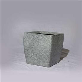 8 inch (20 cm) oth-9 stone finish square fiberglass planter (grey)