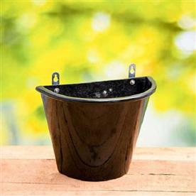 12 inch (30 cm) sml-009 wall mounted d shaped fiberglass planter (black)
