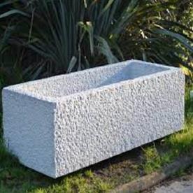 27 inch (69 cm) oth-15 stone finish rectangle fiberglass planter (grey)