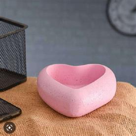 4.7 inch (12 cm) heart shape concrete pot (pink)