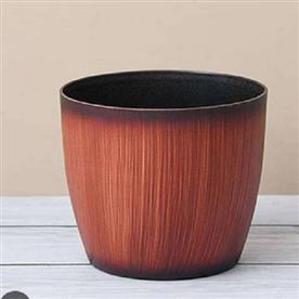 11.3 inch (29 cm) ronda no. 2926 wooden finish round plastic planter (brown)