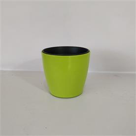 4 inch (10.5 cm) valencia 16 round plastic planter (green)